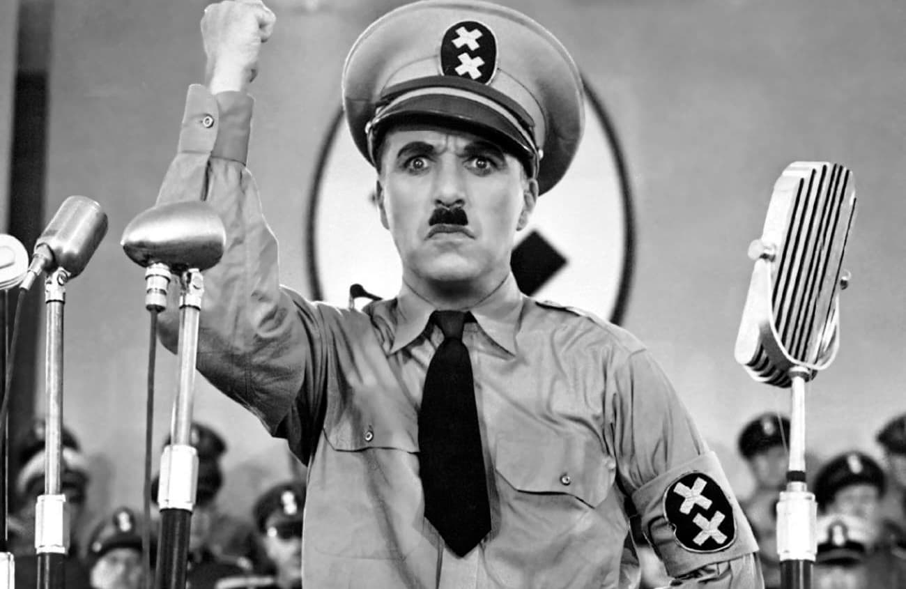 Charlie Chaplin from the 1940 film The Great Dictator - Wikimedia Commons